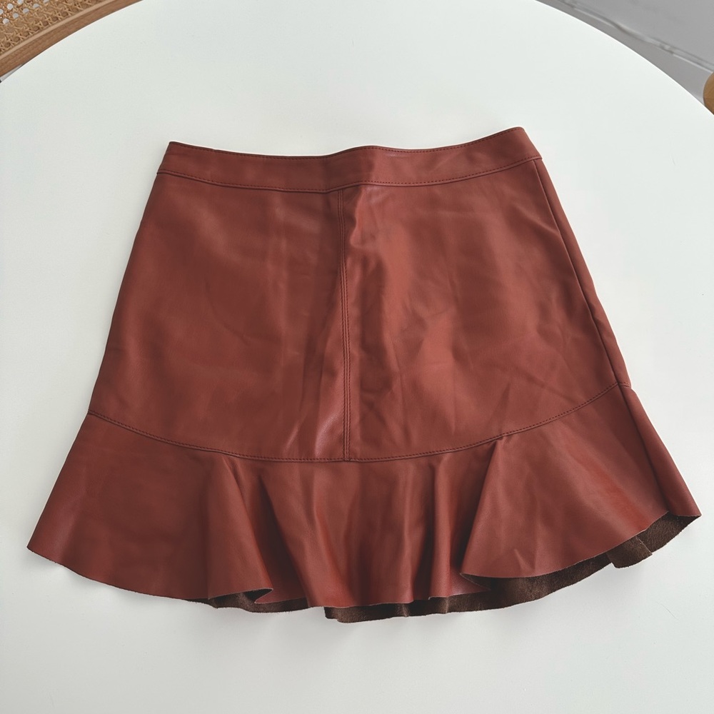 NWT BB Dakota Faux Leather Brown Skirt